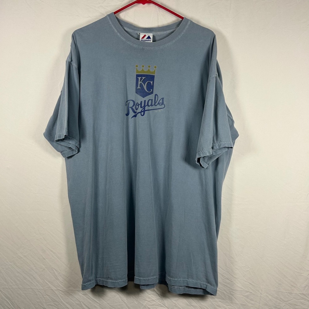 Majestic T-Shirt Mens XL Blue KC Royals Vintage Y2K Graphic Tee